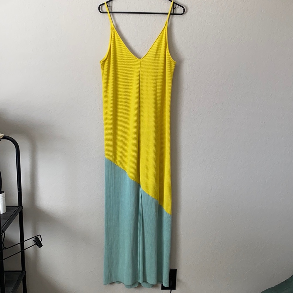 Zara Yellow and Blue Maxi Dress